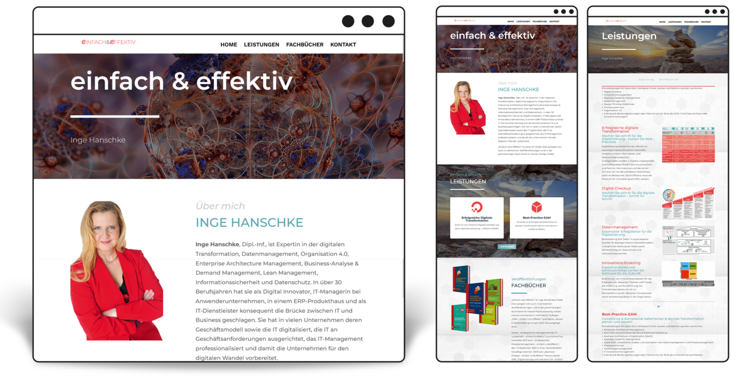 Homepage "einfach & effektiv" Inge Hanschke