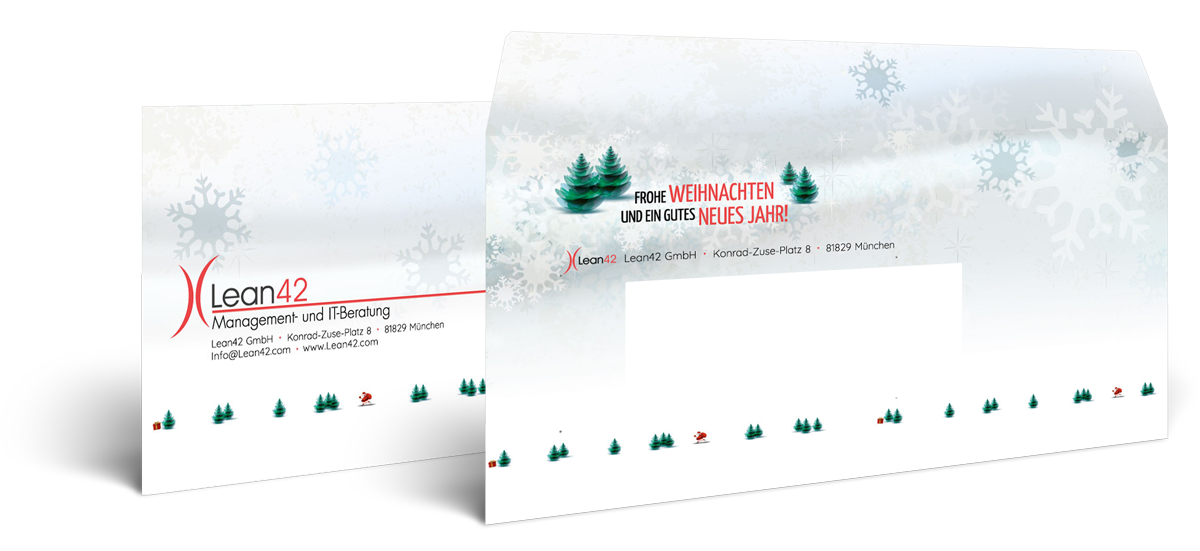 Kuvert DINlang Weihnachtsmailing Lean42